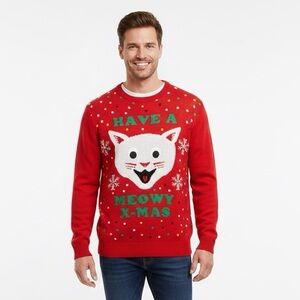 H&M I Ugly Christmas Sweater Have A Meowy X-Mas Unisex Medium